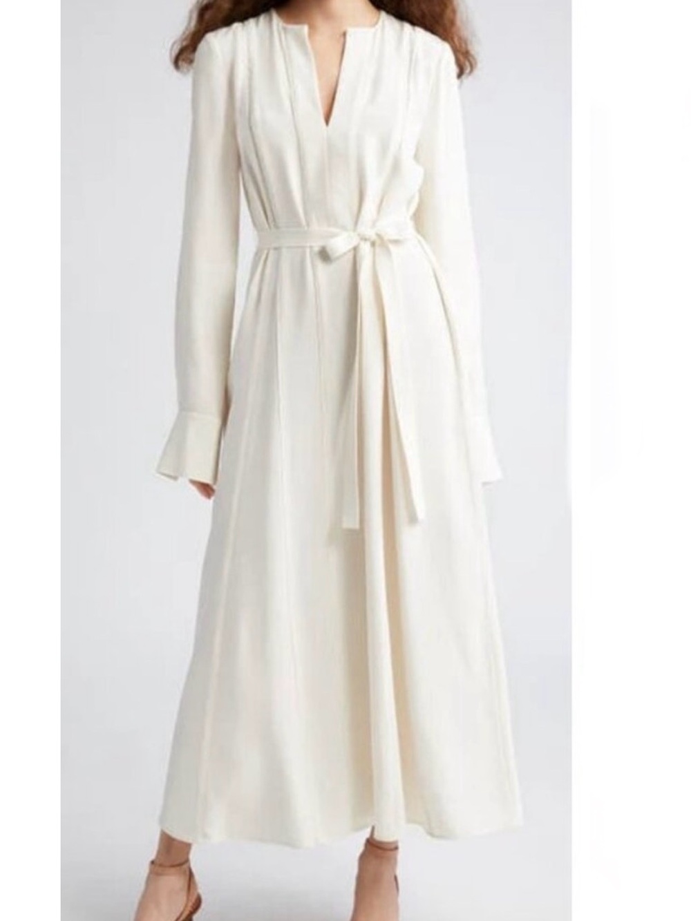 Ulla Johnson Asilia Long Sleeve Maxi Dress Pristine Ivory Spring Belt Size 4